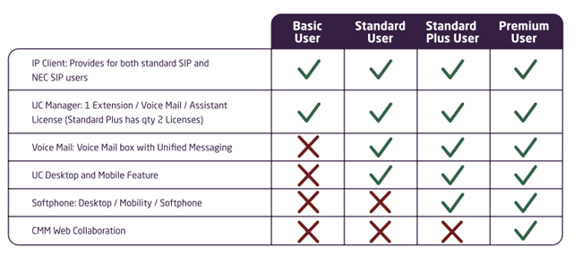 SV9300 NEC Standard User Package